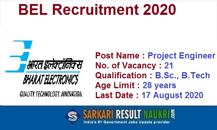 BEL Project Engineer 2020