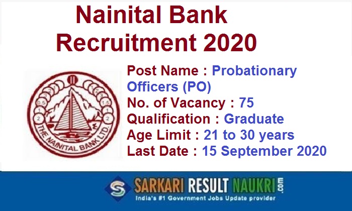 Nainital Bank PO Recruitment 2020