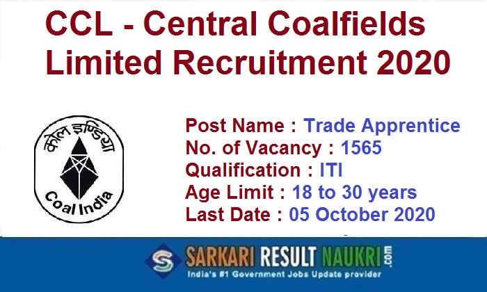 Central Coalfields Limited Apprentice Recruitment 2020