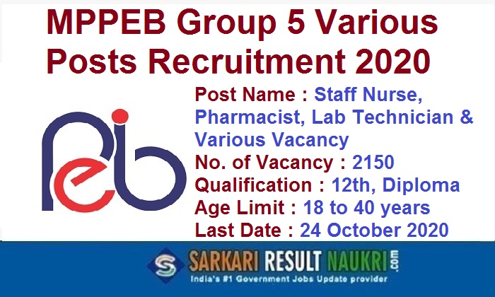 MPPEB Group 5 Various Posts Recruitment